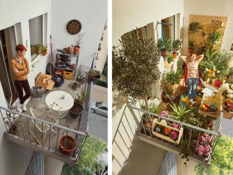 Voor en na foto van tuinrenovatie in Spijkenisse – van verwaarloosd naar verzorgd
